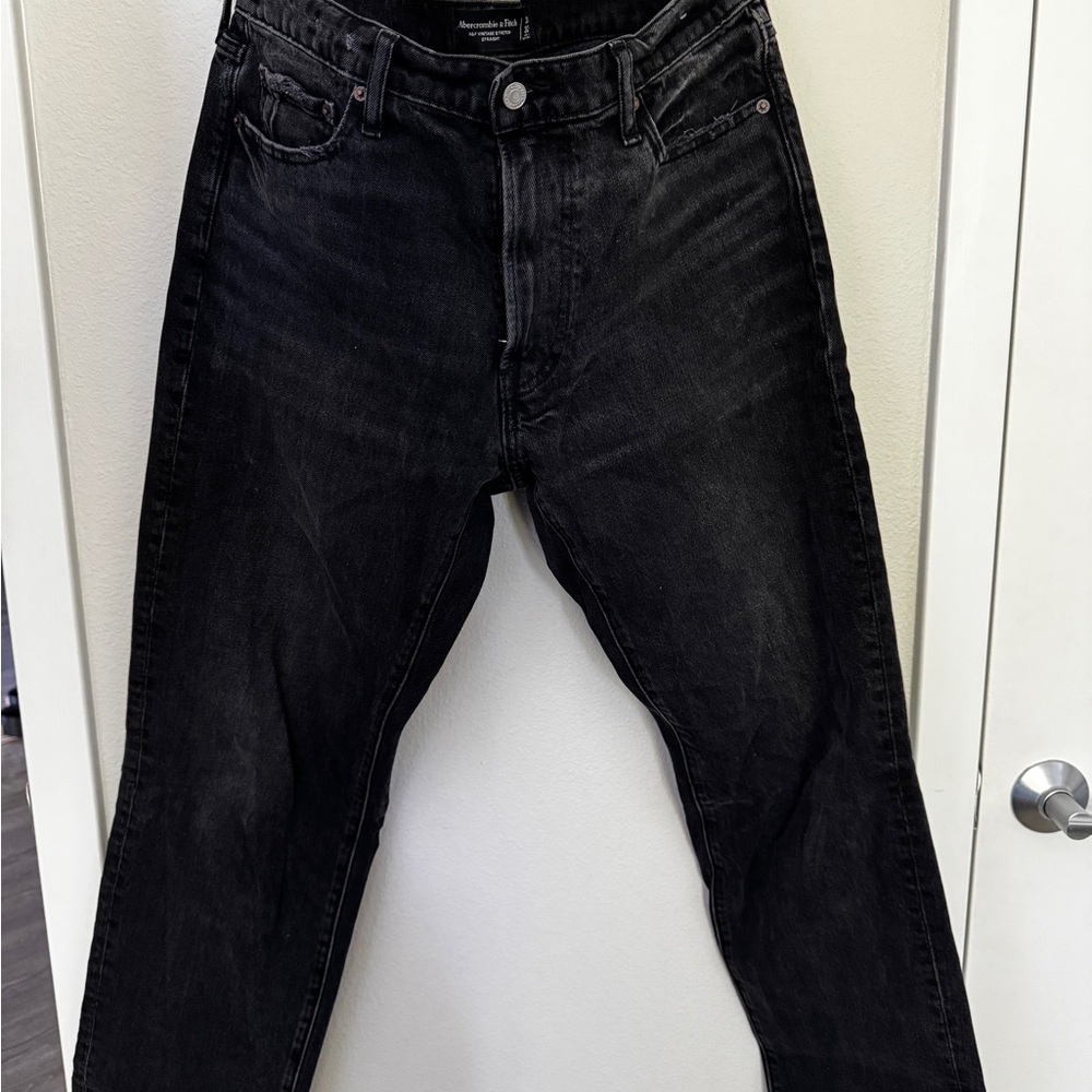 Abercrombie Men’s 90s Straight Vintage Black Denim
